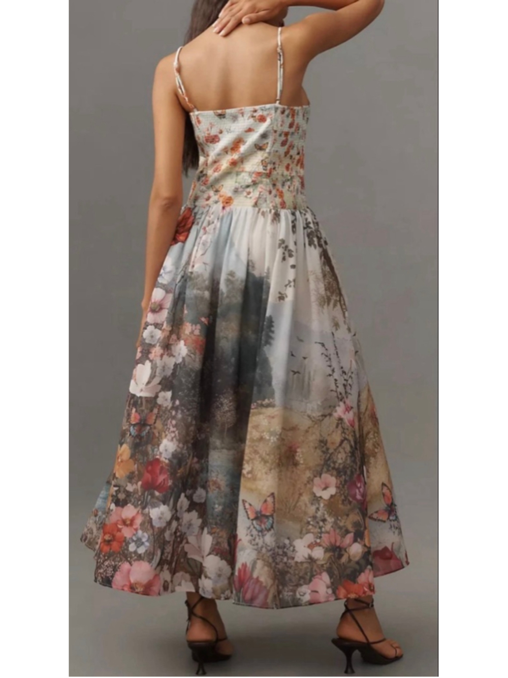 Anthropologie Muse Basque-Waist Midi Dress NWT Size Large - Picture 2 of 4
